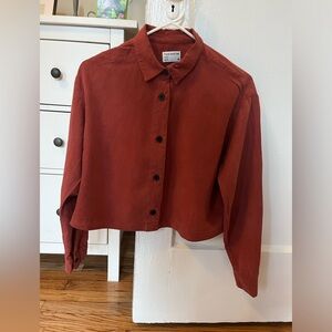 Frank & Oak cropped button down - size small